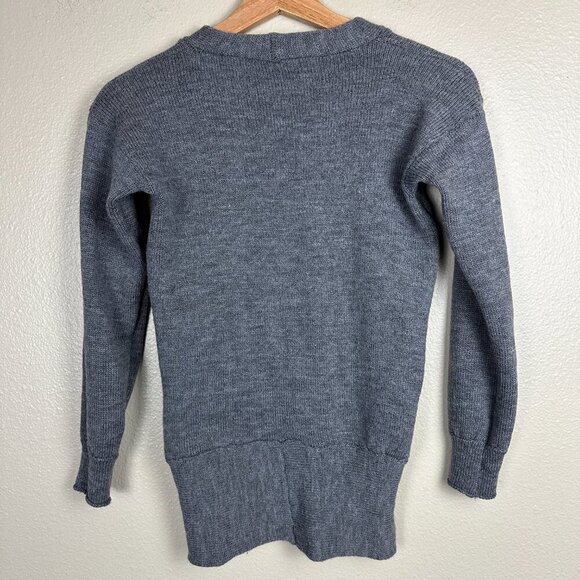 Souchi Women's 100% Extra Fine Merino Wool Sweater Hand Loomed Gray Petite - Picture 4 of 4